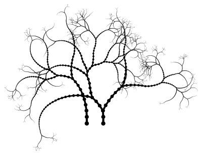 mtree2 render, black branching tree structure on white background