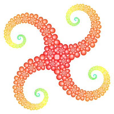 Starfish render, orange and yellow spiral shape